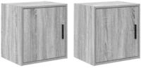 vidaXL Werkzeugschrank Garagen-Wandschr&auml;nke 2 Stk. Grau Sonoma Holzwerkstoff...