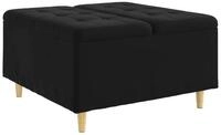 vidaXL Barhocker Aufbewahrungsottomane mit Kissen Schwarz 80 x 80 x 45 cm Samt...
