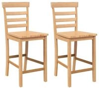vidaXL Barhocker Barhocker 2 Stk. Natur Massivholz Gummibaum (2 St)