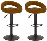 vidaXL Barhocker Barhocker 2 Stk. Braun Samt (2 St)