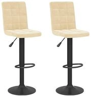 vidaXL Barhocker Barhocker 2 Stk. Creme Samt (2 St)