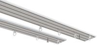 indeko Vorhangschiene Wendeschiene, 4-l&auml;ufig, Aluminium, Innenlaufschiene 1-...