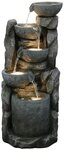 Dehner Gartenbrunnen Gresta, mit LED Beleuchtung, 40.5 x 97.5 x 40.5 cm,...