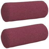vidaXL Sitzauflage Bolsterkissen 2 St&uuml;ck Weinrot &Oslash; 15 x 40 cm Stoff, (2 St)