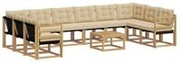 vidaXL Gartenlounge-Set Outdoor-Sofagarnitur mit Kissen 11 pcs Wei&szlig; und Beige,