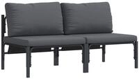 vidaXL Sofaelement Gartenm&ouml;bel mit Kissen 2 St&uuml;ck Anthrazit 80 x 80 x 71 cm...