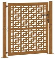 vidaXL Gartentor Gartentor 100x100 cm Verwitterungsstahl Kreuzdesign