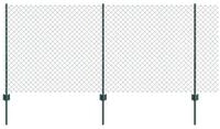 vidaXL Gartenzaun Kettenzaun mit Pfosten 10 x 1 m PVC-beschichteter Stahl Gr&uuml;n,