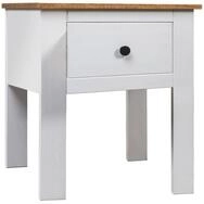 vidaXL Nachttisch Nachttisch Wei&szlig; 46x40x57 cm Kiefernholz Panama (1-St)