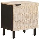 vidaXL Nachttisch Nachttisch Wei&szlig; 40 x 33 x 46 cm Massivholz (1-St)
