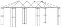vidaXL Pavillon 6 x 3 m Gazebo Rahmen 6x3 m Schwarz Stahl