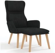 vidaXL Relaxsessel, Sessel mit Hocker Schwarz Samt