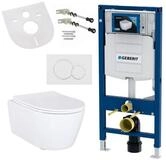 GEBERIT Tiefsp&uuml;l-WC mit WC, Vorwandelement, Schallschutz & Bet&auml;tigungsplatte
