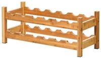 COSTWAY Weinregal, Bambus, 2- st&ouml;ckig, f&uuml;r 12 Flaschen, 62x24x25cm