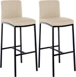 CLP Barhocker Freeport (Set, 2 St., 2er), mit Vierfu&szlig;gestell und R&uuml;ckenlehne