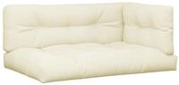 vidaXL Sitzauflage Palettenkissen 5-tlg. Creme Stoff, (5 St)