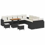 vidaXL Gartenlounge-Set Gartensofa-set 13 pcs Schwarz Poly-Rattan, (13-tlg)