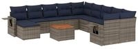 vidaXL Sofaelement 12-teiliges Gartensofa-Set mit Kissen, grau, Polyrattan (1...