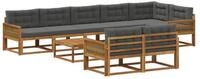 vidaXL Gartenlounge-Set Outdoor-Sofagarnitur mit Kissen 9 pcs Natur und...