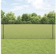 vidaXL Zaun, Zaun mit Pfosten Grau 0,8 x 25 m Stahl und PVC
