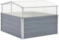 furnicato Gew&auml;chshaus Grau 100 x 100 x 85 cm aus PC und verzinktem Stahl