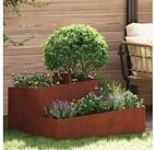 vidaXL Pflanzk&uuml;bel, Garten-Pflanzgef&auml;&szlig; Braun 80 x 80 x 50 cm Wetterfeststahl