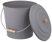 relaxdays Aschekasten Grauer Ascheeimer mit Deckel 12l