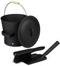 relaxdays M&uuml;lleimer Ascheeimer mit Deckel & Kehrset 7,5 L