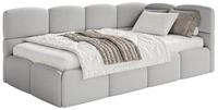 Selsey Jugendbett CLOUDY, mit Lattenrost, Bettkasten und Eck-Kopfteil, Boucl&eacute;,