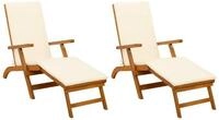 vidaXL Gartenliege Liegestuhl zum Verstellen und Klappen 2 pcs 55 x 146 x 91...