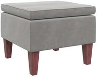 vidaXL Hocker Hocker mit Holzbeinen Hellgrau Samt (1 St)