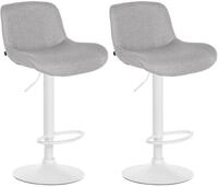 CLP Barhocker Solon (Set, 2er), Samt- oder Stoffbezug, wei&szlig;es Metall