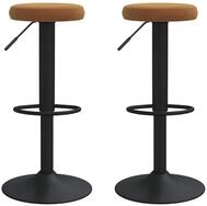 vidaXL Barhocker Barhocker 2 Stk. Braun Samt (2 St)