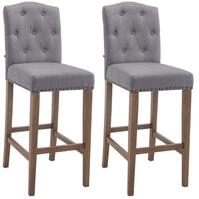 CLP Barhocker Louise Stoff (Set, 2er), Holz, gepolsterte Sitzfl&auml;che