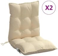 vidaXL Sitzauflage, Niedriglehner-Auflagen 2 Stk. Beige Oxford-Gewebe