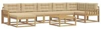 vidaXL Gartenlounge-Set Outdoor-Sofagarnitur 8 pcs Wei&szlig; und Beige, (8-tlg)