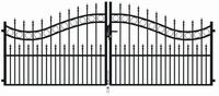 Alberts Metallzaun Alberts 510145 Doppeltor Bordeaux mit Zubeh&ouml;r, mattschwarz,