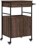 vidaXL K&uuml;chenwagen K&uuml;chenwagen Braun Eichen-Optik 56x43x89,5 cm Holzwerkstoff