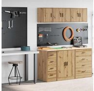 vidaXL Schrankmodule Garagenschr&auml;nke 2 Stk. Artisan-Eiche Holzwerkstoff