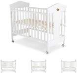 Cangaroo Komplettbett Babybett Wing 120 x 60 cm, Holz Buche, 3 H&ouml;henpositionen,