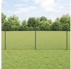 vidaXL Zaun, Zaun mit Pfosten Grau 0,8 x 25 m Stahl und PVC