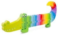 New Classic Toys&reg; Steckpuzzle Holz-Puzzle Krokodil Alphabet, 26 Puzzleteile,