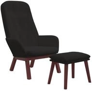 vidaXL Sessel Relaxsessel mit Hocker Schwarz Samt (1-St)