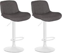 CLP Barhocker Solon (Set, 2 St., 2er), Samt- oder Stoffbezug, wei&szlig;es Metall
