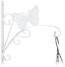 relaxdays Wandhaken Blumenampelhalterung mit Schmetterling