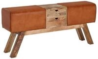Wohnling Sitzbank WL6.481 Turnbock Echtleder 120 cm Springbock Stauraum...