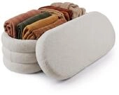relaxdays Sitztruhe Sitzbank aus Teddystoff, Creme