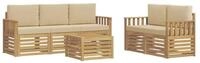 vidaXL Gartensofa Sofagarnituren Massivholz, 6 Teile