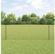 vidaXL Zaun, Zaun mit Pfosten Grau 1 x 25 m Stahl