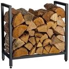 relaxdays Kaminholzregal im modernen Desig, BxTxH:65x30.5x62.5 cm, schwarz